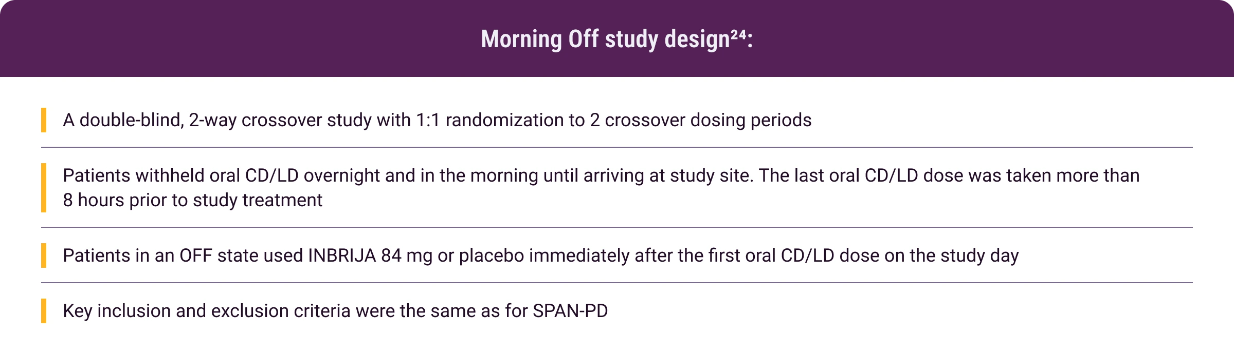 Morning off study design chart
